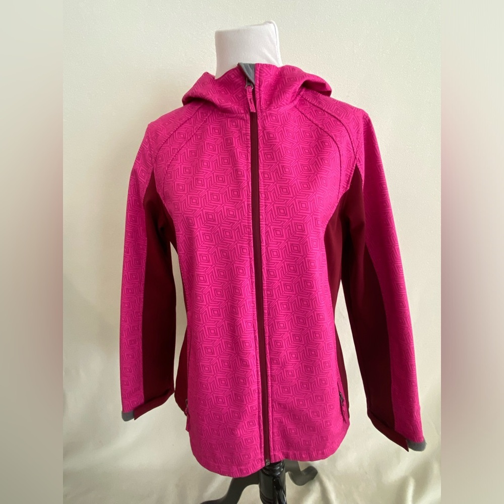 Free Tech Hooded Jacket Women's Large (12-14) Full Zip Two-Tone Activewear EUC - Picture 1 of 10